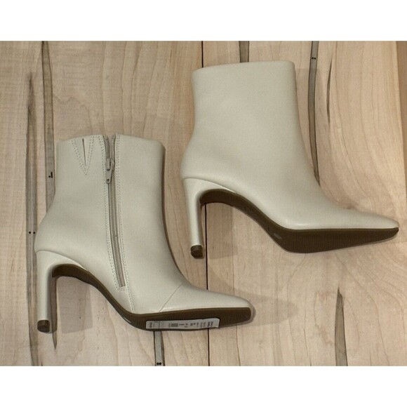 Alfani Women Terrie Zipper Square Toe Slender Stiletto Booties Bone/Cream - Picture 1 of 6
